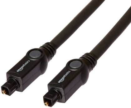Amazon Basics Toslink digital optical cable, 15 ft, for multi-channel audio with reliable TV-to-soundbar connection