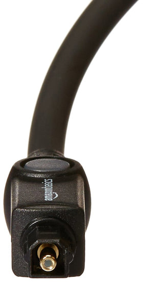 Amazon Basics Toslink cable with gold-plated connectors for corrosion resistance and clear audio