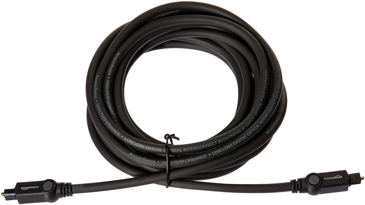 Amazon Basics Toslink includes removable rubber tips to protect connectors when unplugged