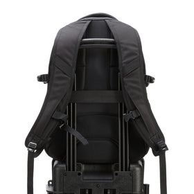 Amazon Basics travel laptop backpack luggage strap convenient attachment to rolling suitcases