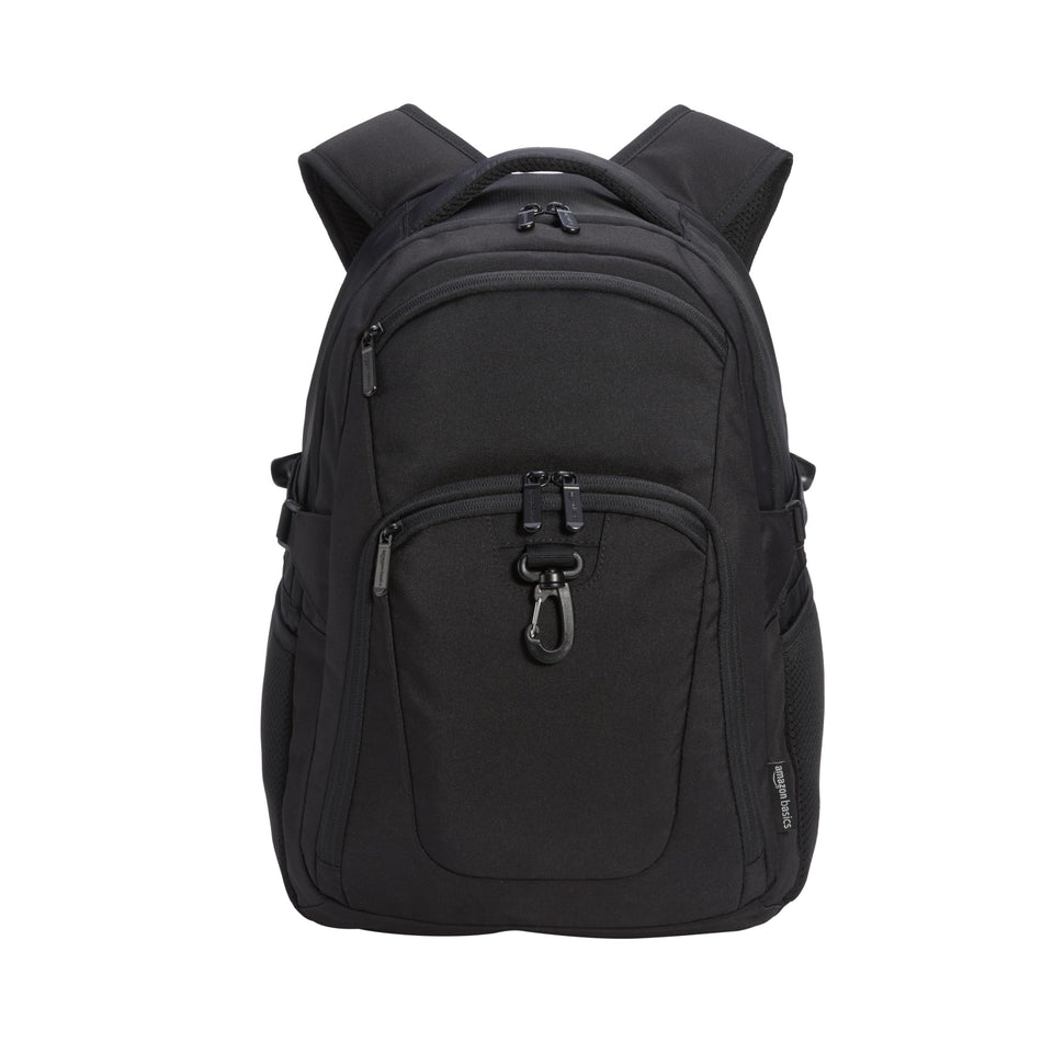 Amazon Basics travel laptop backpack main compartments organize gear on the go