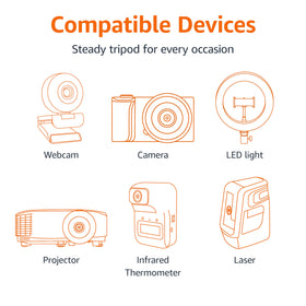 Amazon Basics tripod folded and stored in included carrying bag for portability