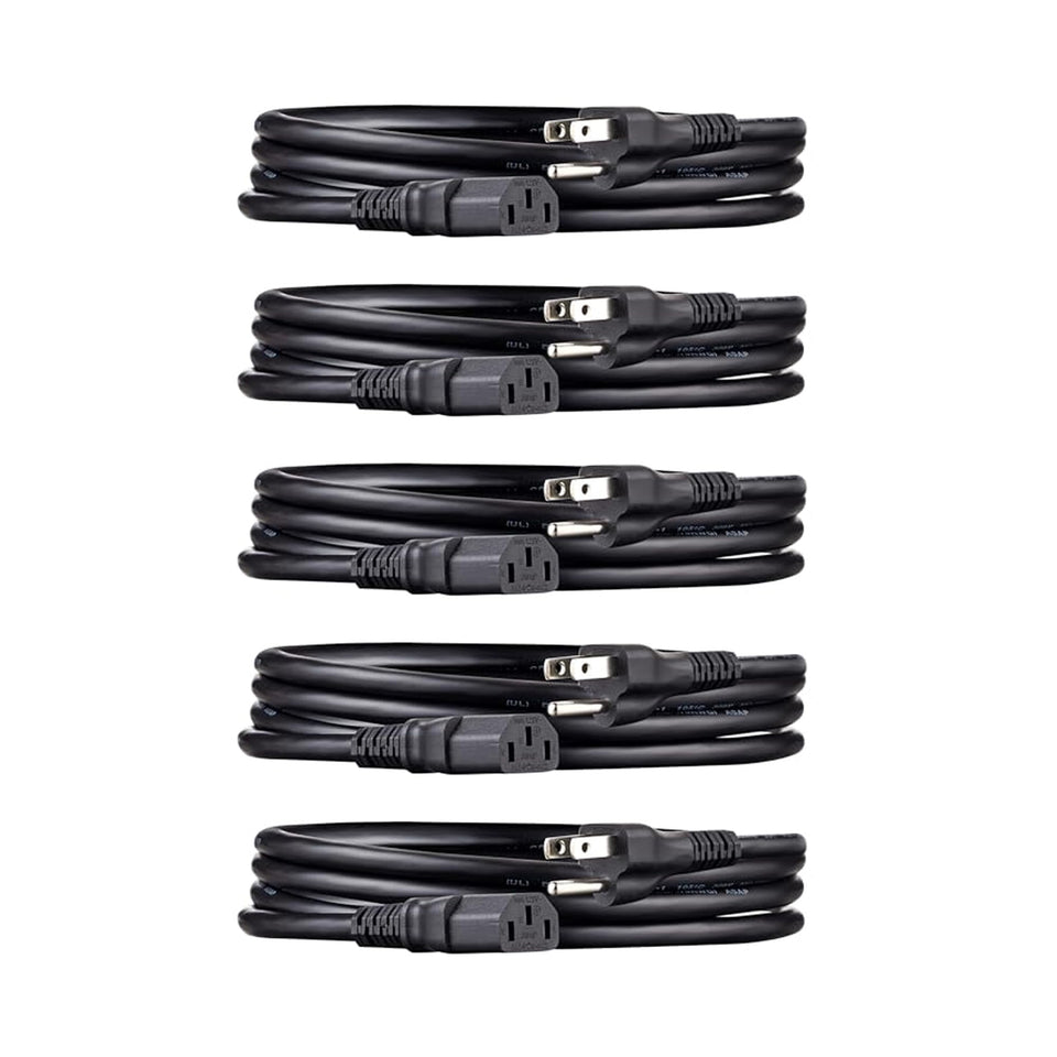 Amazon Basics universal power cord, 6-foot length, ideal for PC and monitor setups
