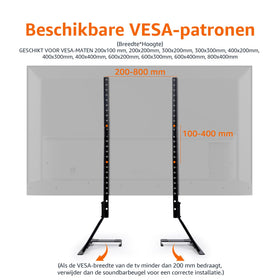 Amazon Basics universal TV stand soundbar mount keeps speakers neatly elevated.