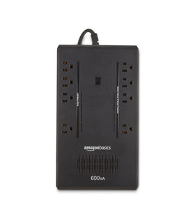 Amazon Basics UPS battery backup keeps entertainment and network gear running briefly.