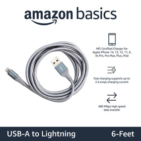 Amazon Basics MFi certified Lightning cable compatible with iPhone and iPad devices
