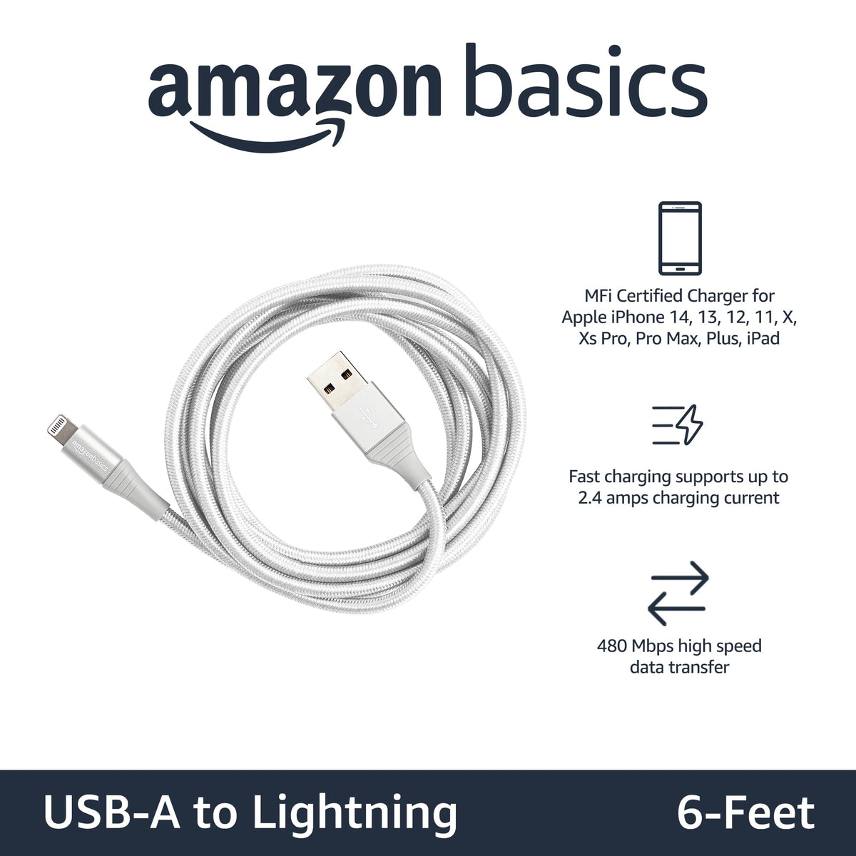 Reinforced connectors on the Amazon Basics cord resist fraying for long lasting use
