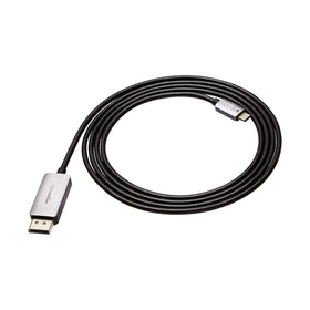 Amazon Basics USB-C to DisplayPort cable 6ft delivering 4K video with plug-and-play simplicity.
