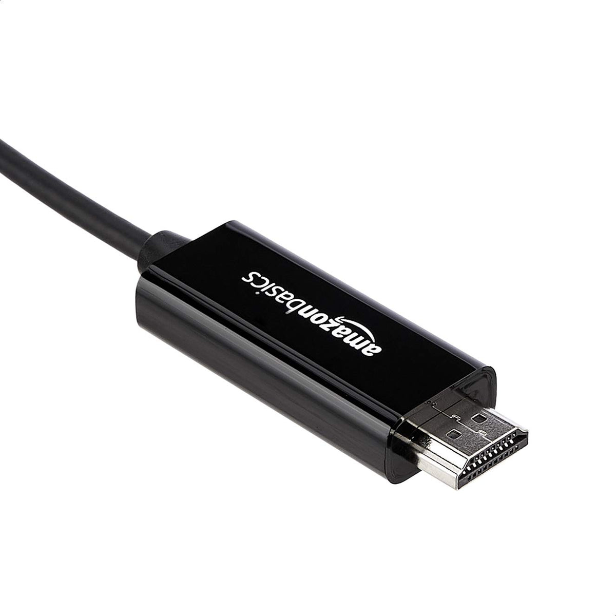 Amazon Basics USB C to HDMI connected to laptop monitor shows easy plug and play setup