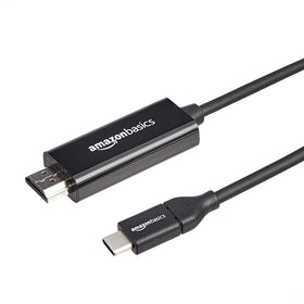 Amazon Basics USB C to HDMI connector close-up demonstrating durable build for reliable performance