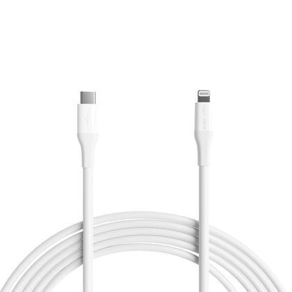 Amazon Basics USB-C to Lightning cable 10ft white enables convenient charging from across the room.