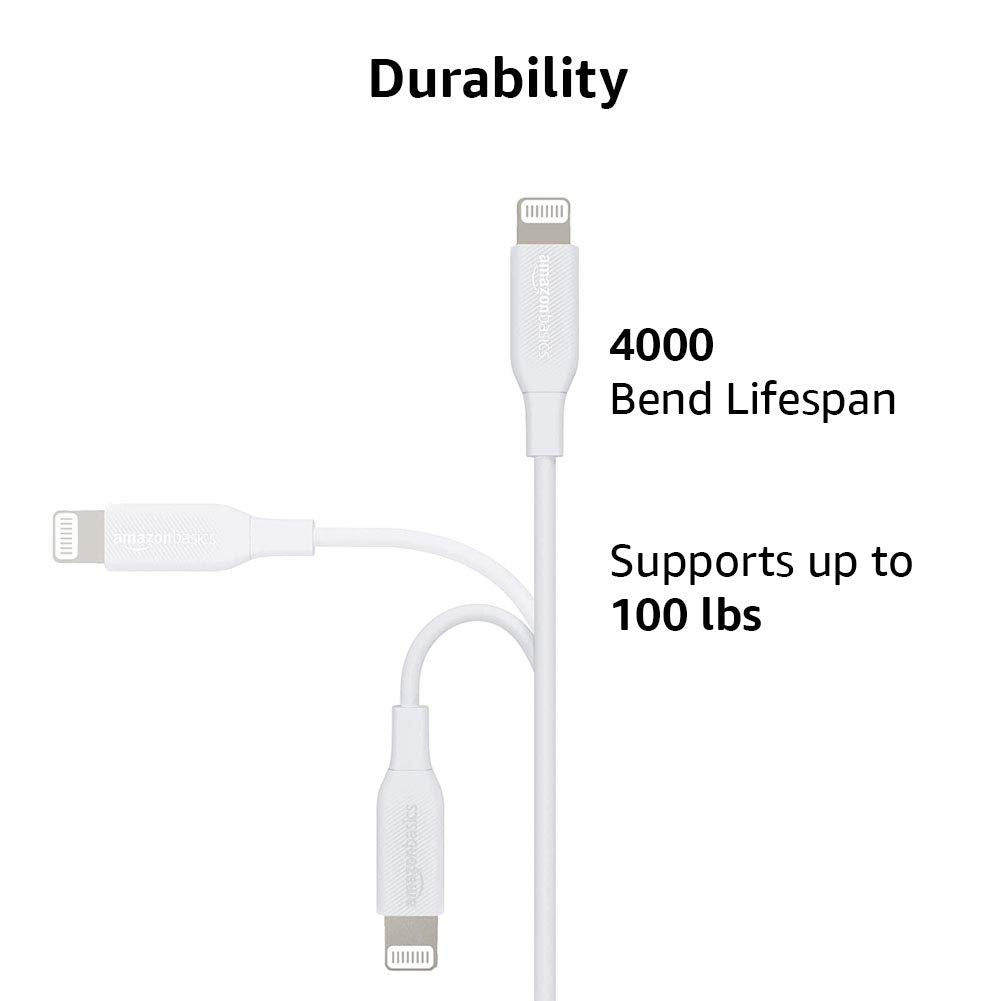 Amazon Basics cable in use charging iPhone with a USB-C charger.