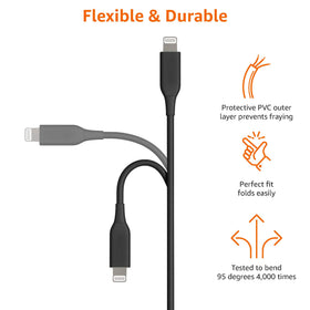 Amazon Basics USB-C to Lightning Cable durable design with textured connector ends