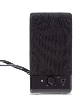 Amazon Basics USB-powered speakers plug-and-play with laptops