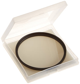 Amazon Basics 77mm UV filter packaging highlights outdoor photography suitability.