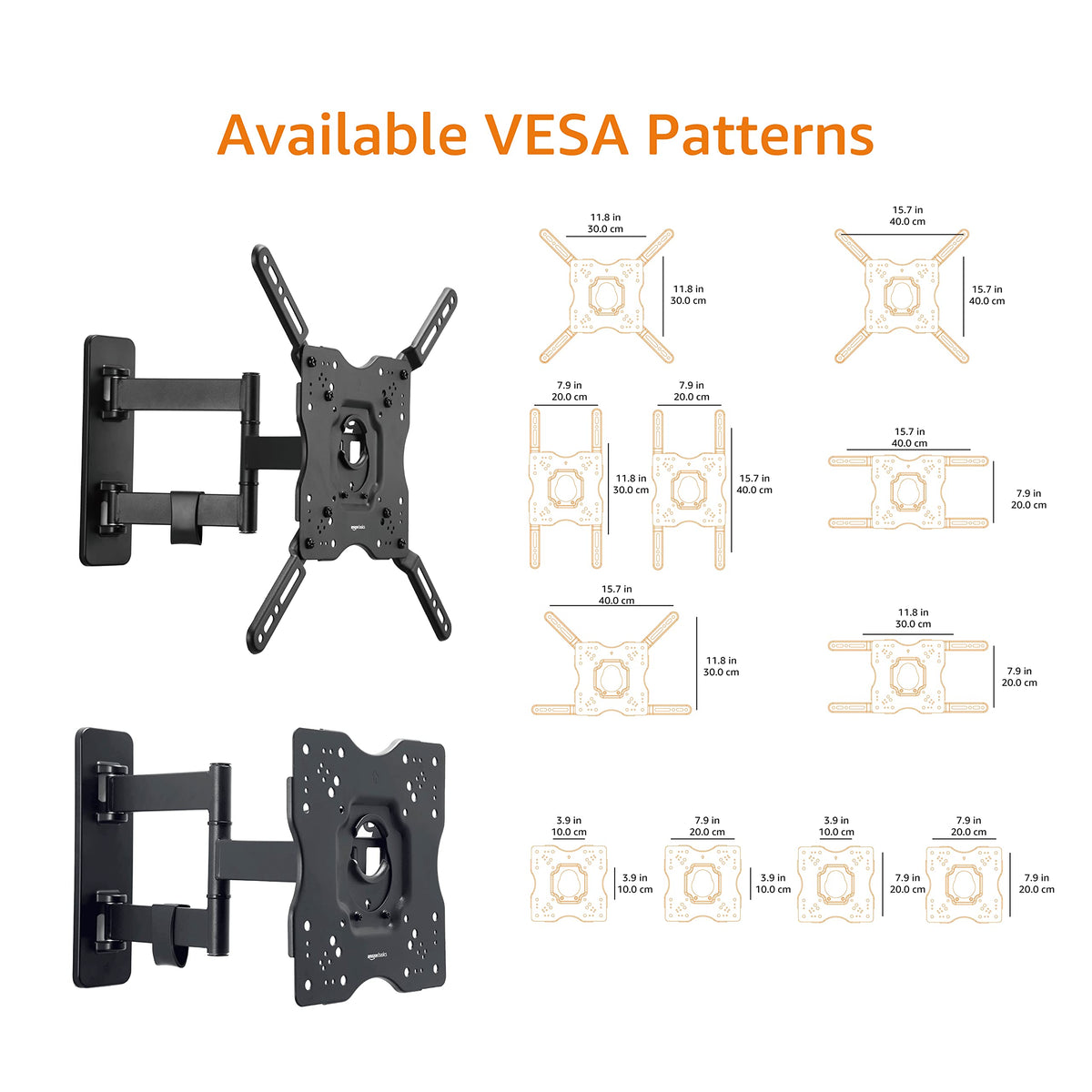 Amazon Basics VESA-compatible mounting plate for flexible alignment