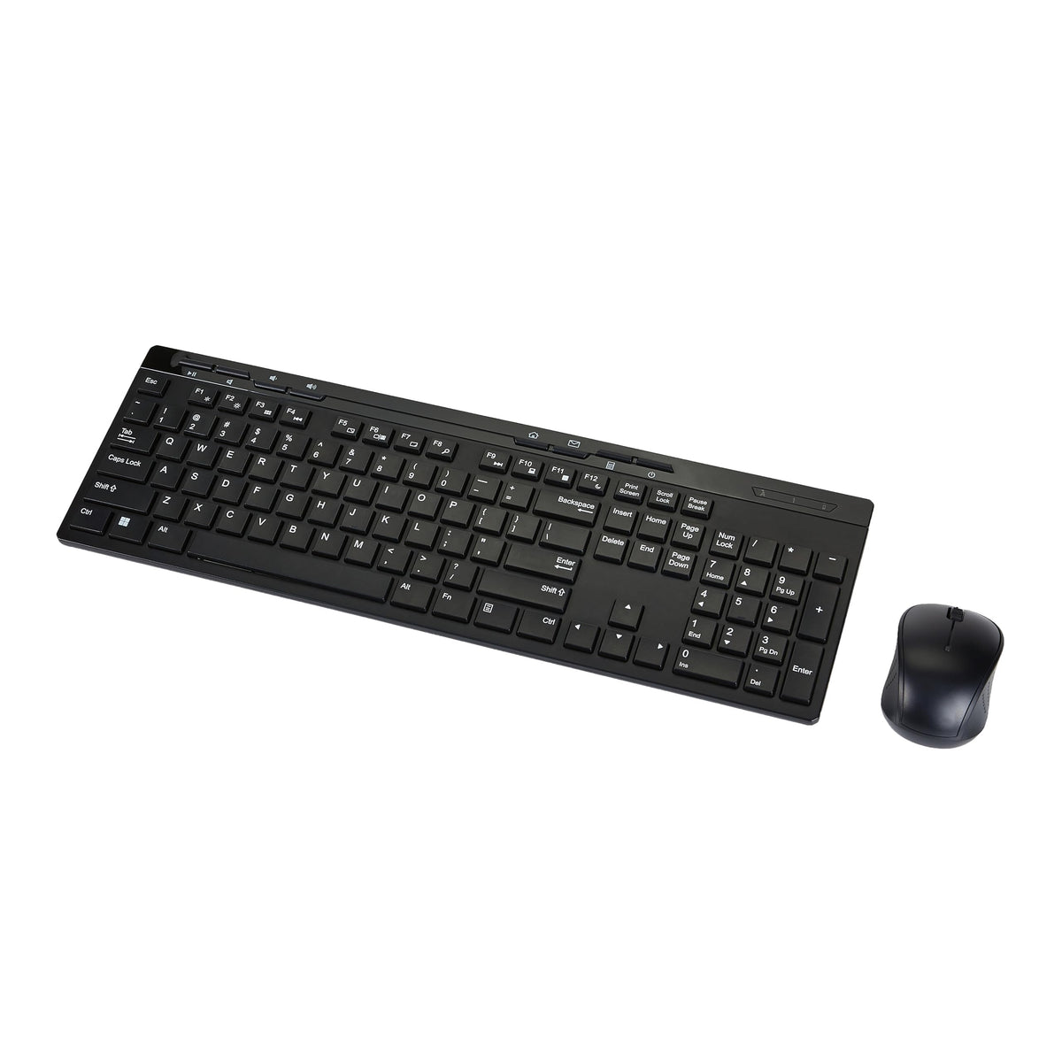 Amazon Basics wireless keyboard full-size for comfortable typing at home or office.