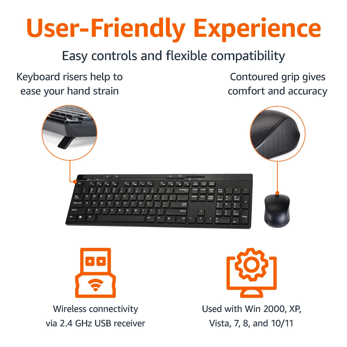 Amazon Basics wireless mouse with compact design boosts productivity at your desk.