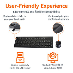 Amazon Basics wireless mouse with compact design boosts productivity at your desk.