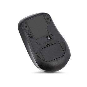 Amazon Basics wireless mouse optical sensor works on most surfaces.