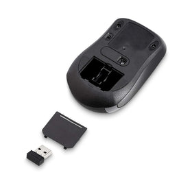 Amazon Basics wireless mouse features three buttons for precise control.