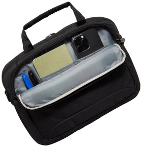Back-panel luggage pass-through simplifies airport transit with rolling luggage.