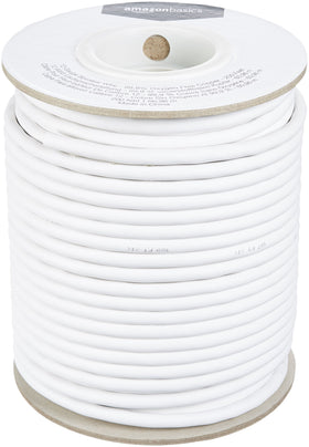 Amazon Basics 12-gauge speaker wire coil shows durable insulation for clean audio connections.