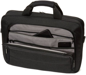 Amazon Basics adjustable shoulder strap and grab handle for easy carrying.
