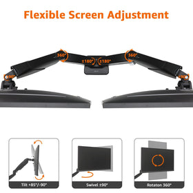 Amazon Basics C-clamp and grommet mounting options offering versatile desk fits