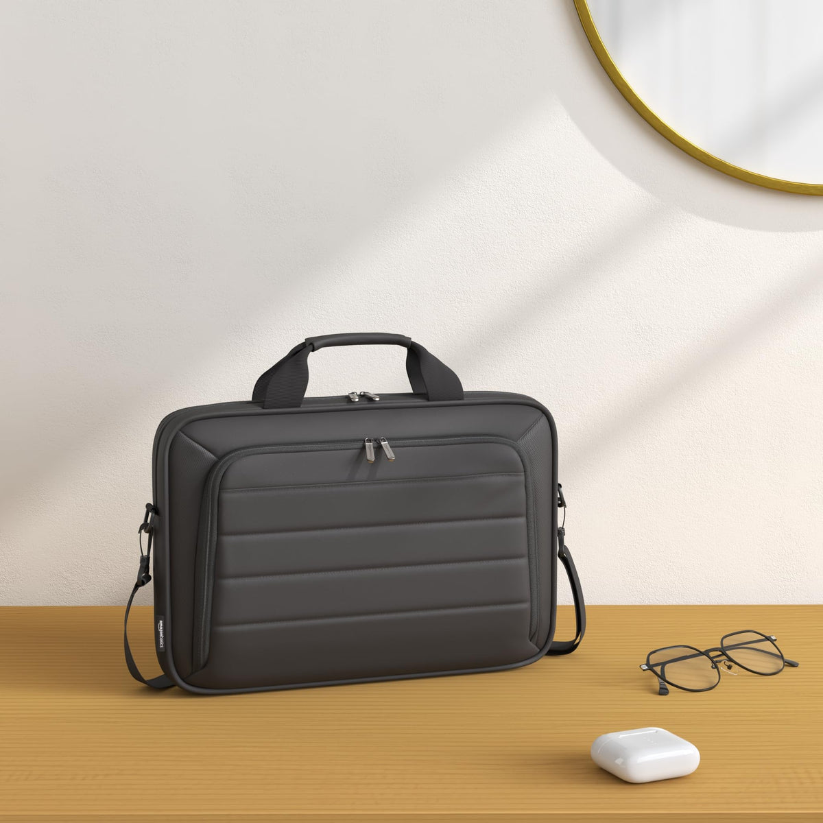 Amazon Basics front pocket ideal for travel documents.
