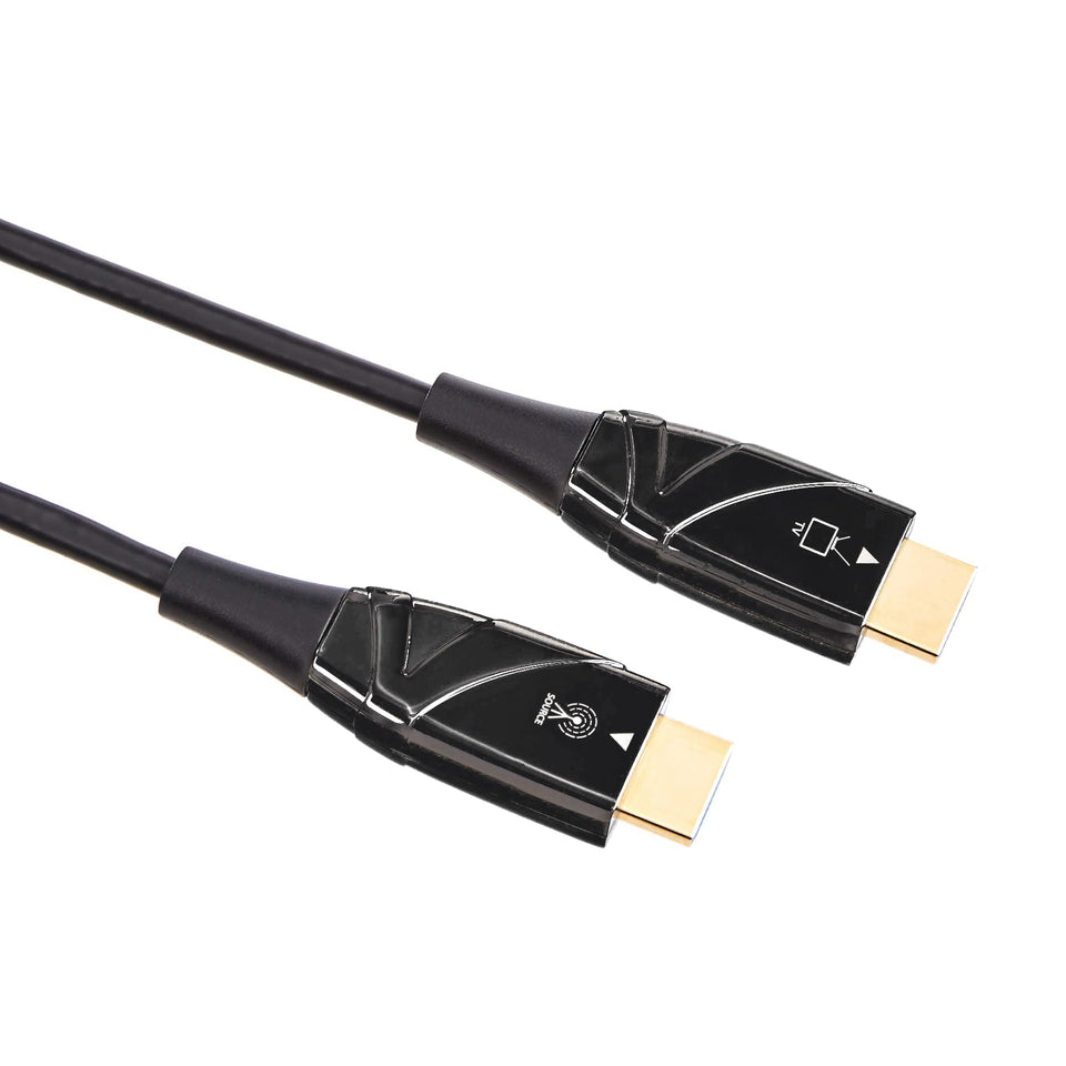 Amazon Basics front connector showing gold-plated HDMI plug and durable housing for reliable signal
