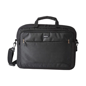 Amazon Basics laptop bag with front pocket access for quick essentials.