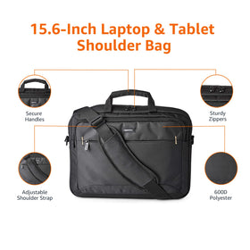 Amazon Basics high-volume front compartment keeps cords and gadgets organized.