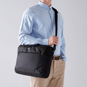 Amazon Basics bag shows adjustable shoulder strap for comfortable all-day carrying.