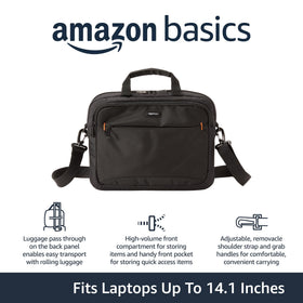 Amazon Basics case grab handles provide quick pickup during busy commutes