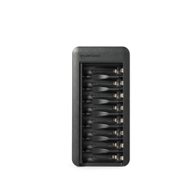 Amazon Basics charger LED indicator detail showing charge status and error alerts