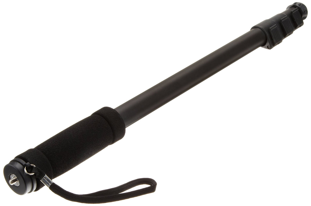 Amazon Basics monopod extended to 67 inches for flexible shooting angles