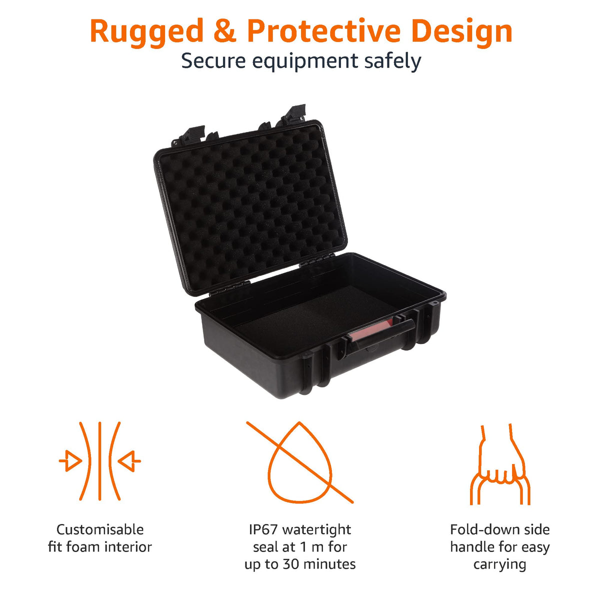Amazon Basics case designed for airline travel with carry-on friendly size.