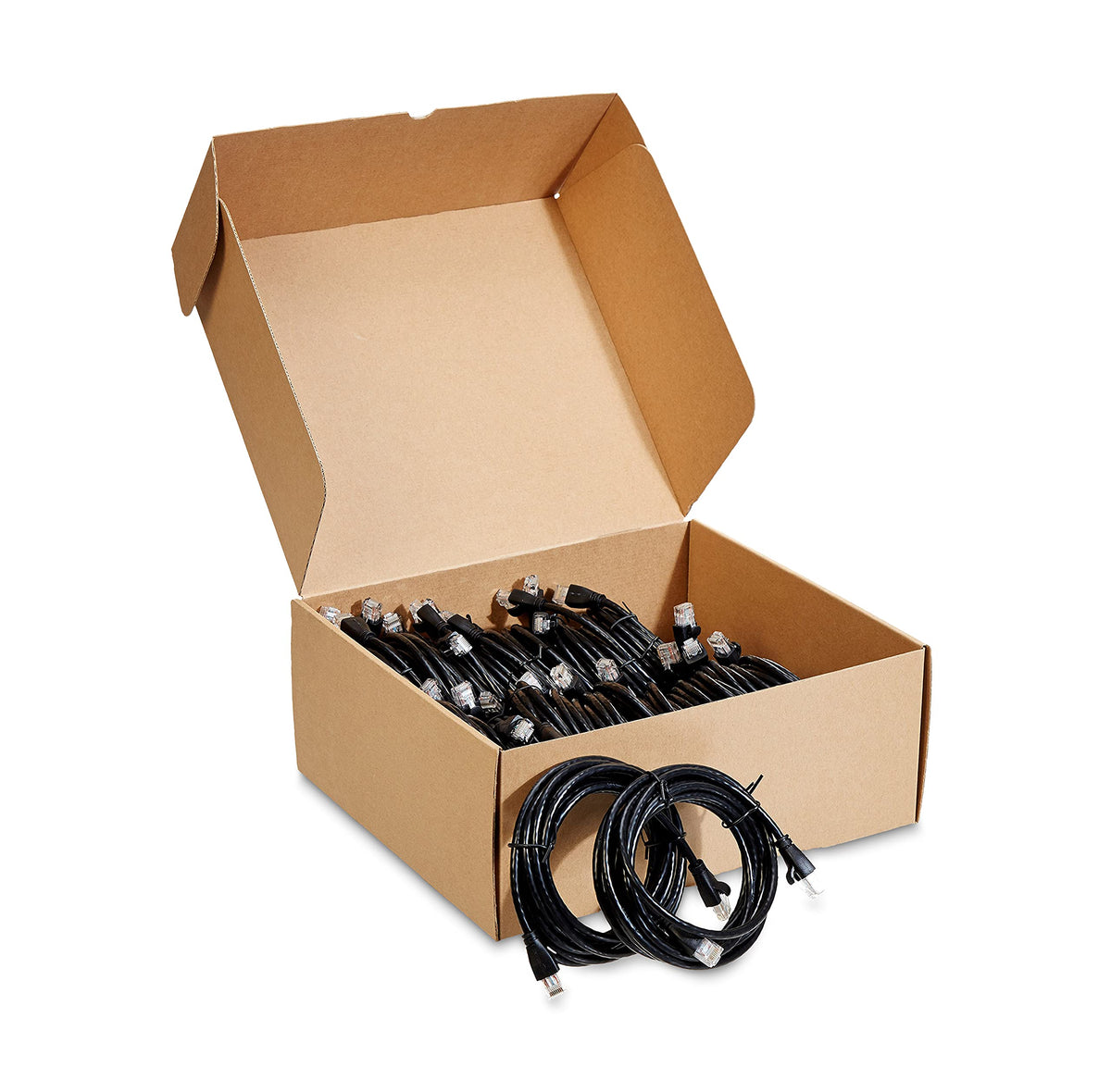 Amazon Basics RJ45 Cat-6 cable shown in use for wired connections