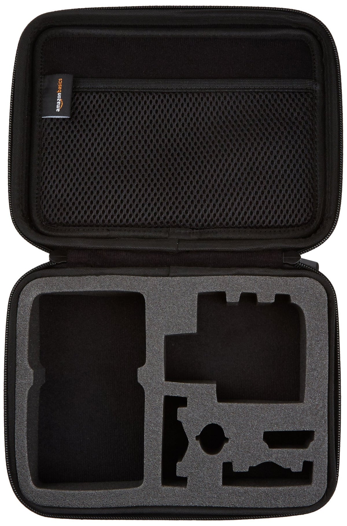 Amazon Basics case with ergonomic carry handle for easy transport.