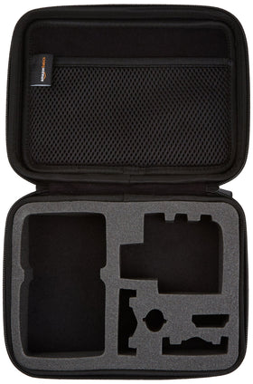 Amazon Basics case with ergonomic carry handle for easy transport.