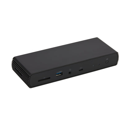 Amazon Basics Thunderbolt 4 Pro Dock front panel for organized multiport access.