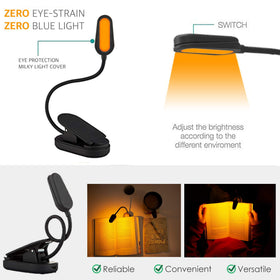 Amber Light + lightweight clip-on design travels easily with your devices.