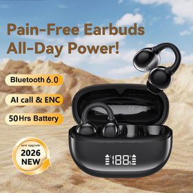 Amboson lightweight clip-on earbuds offer a stable, comfortable fit during workouts