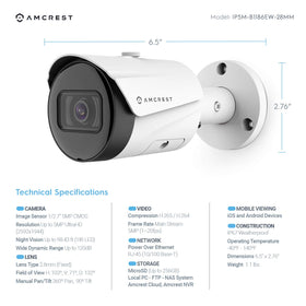 Amcrest closeup of lens and sensor showing high‑resolution imaging capability