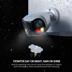Amcrest IP67 housing withstands outdoor conditions for year-round use