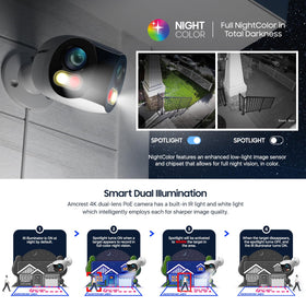 Amcrest night vision up to 65 feet delivers color footage