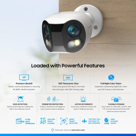 Amcrest Dual-Lens 4K outdoor camera side view for discreet placement
