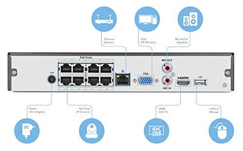 Amcrest NV4108E-HS 4K recording capability shown in a crisp live view