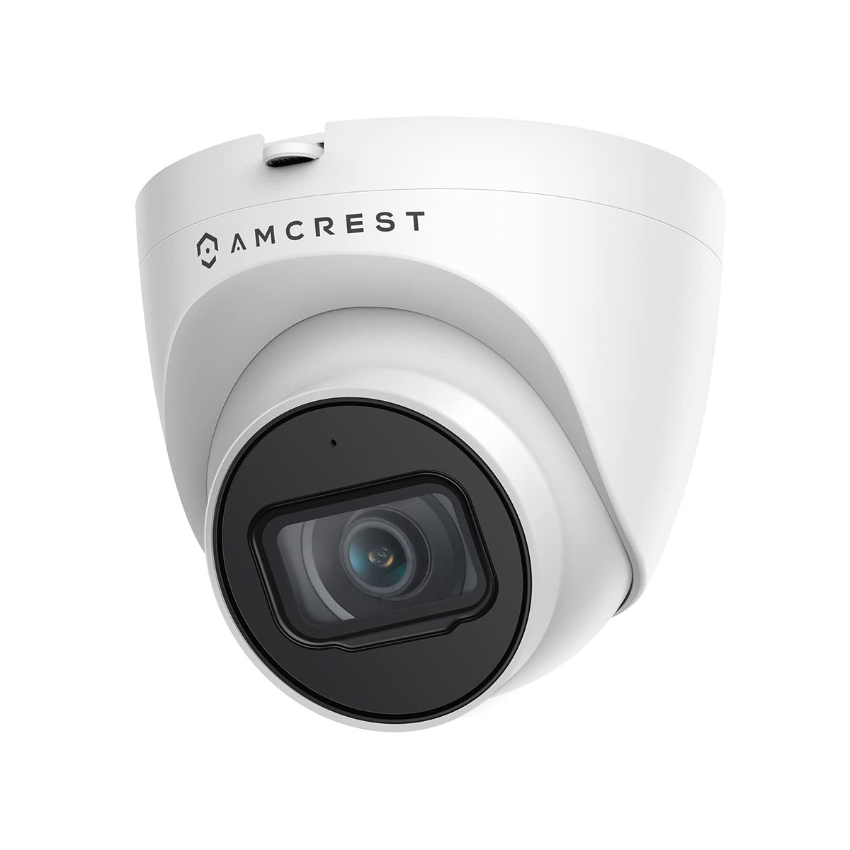 Amcrest front view of turret camera showing lens and housing for clear visuals